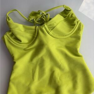 Benoa Swim Neon Lime Ribbed One-Piece Swimsuit